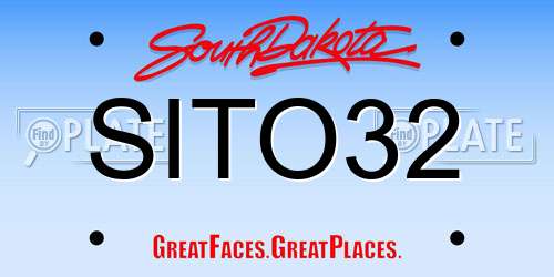 SITO32 South Dakota License Plate