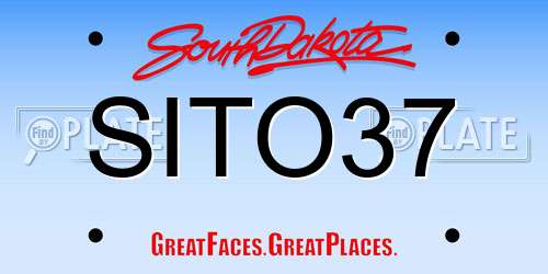 SITO37 South Dakota License Plate