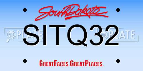 SITQ32 South Dakota License Plate