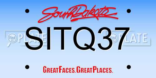 SITQ37 South Dakota License Plate