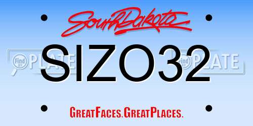 SIZO32 South Dakota License Plate