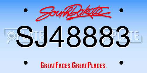 SJ48883 South Dakota License Plate