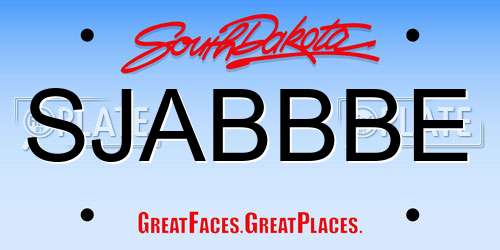 SJABBBE South Dakota License Plate