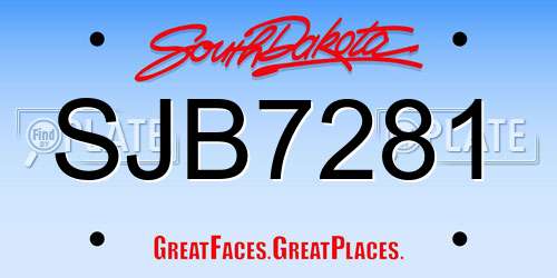SJB7281 South Dakota License Plate