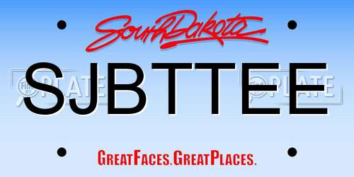 SJBTTEE South Dakota License Plate