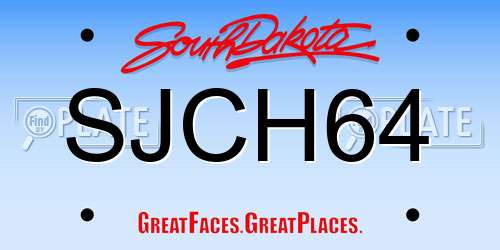SJCH64 South Dakota License Plate