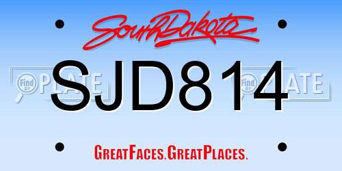 SJD814 South Dakota License Plate