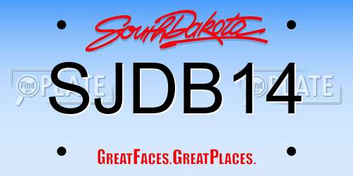 SJDB14 South Dakota License Plate