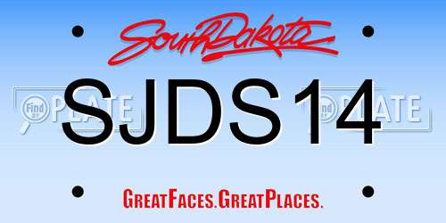 SJDS14 South Dakota License Plate
