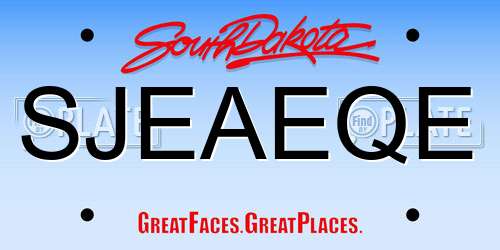 SJEAEQE South Dakota License Plate