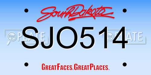 SJO514 South Dakota License Plate