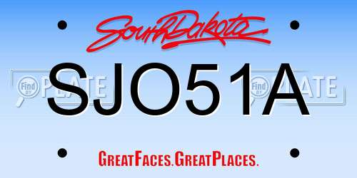 SJO51A South Dakota License Plate