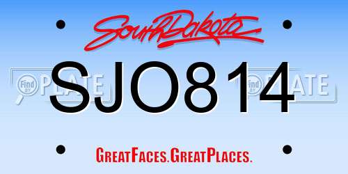 SJO814 South Dakota License Plate