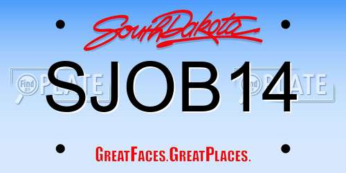 SJOB14 South Dakota License Plate