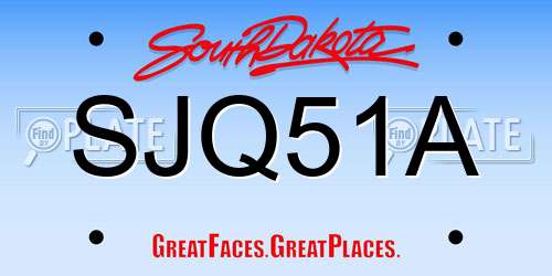 SJQ51A South Dakota License Plate