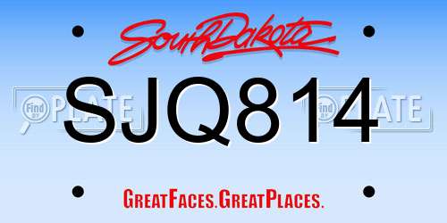 SJQ814 South Dakota License Plate