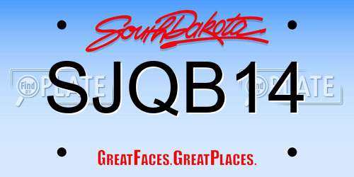 SJQB14 South Dakota License Plate