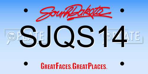 SJQS14 South Dakota License Plate