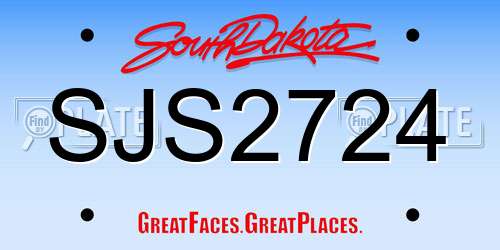 SJS2724 South Dakota License Plate