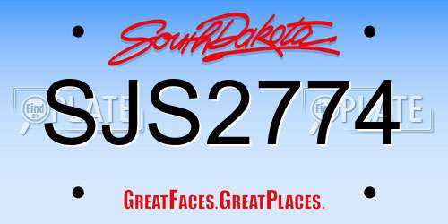 SJS2774 South Dakota License Plate