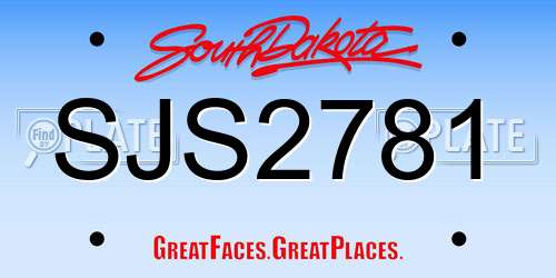 SJS2781 South Dakota License Plate
