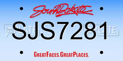 SJS7281 South Dakota License Plate