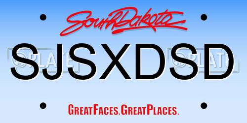 SJSXDSD South Dakota License Plate