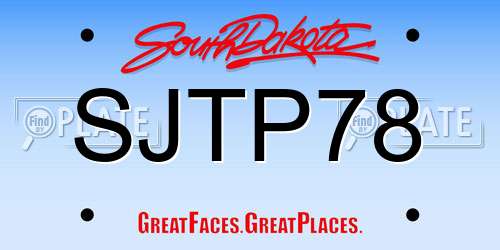 SJTP78 South Dakota License Plate