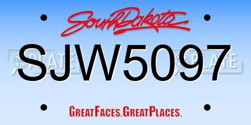 SJW5097 South Dakota License Plate