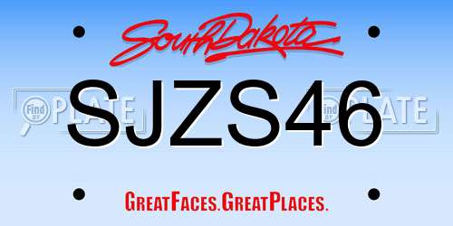 SJZS46 South Dakota License Plate