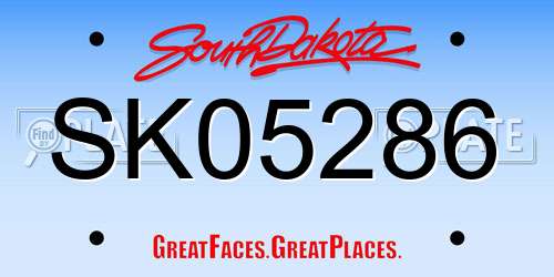 SK05286 South Dakota License Plate