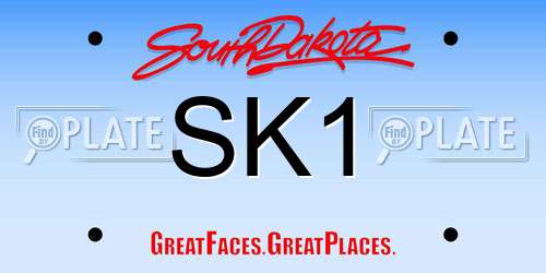 SK1 South Dakota License Plate