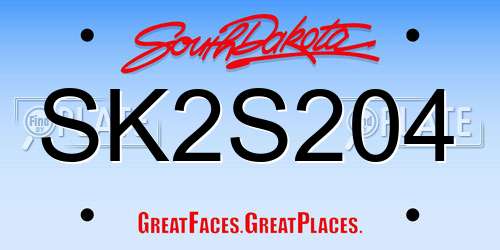SK2S204 South Dakota License Plate