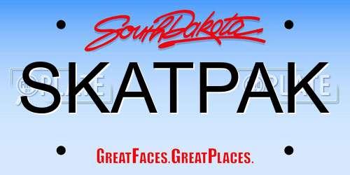 SKATPAK South Dakota License Plate