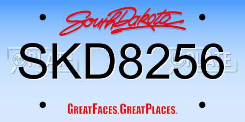 SKD8256 South Dakota License Plate