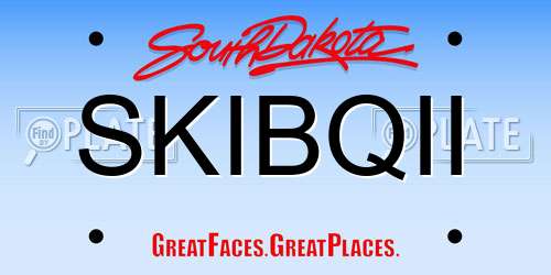SKIBQII South Dakota License Plate