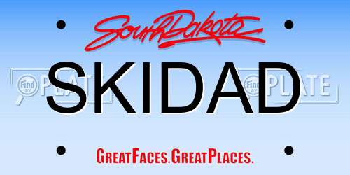 SKIDAD South Dakota License Plate