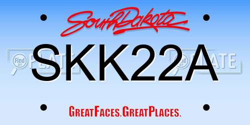 SKK22A South Dakota License Plate