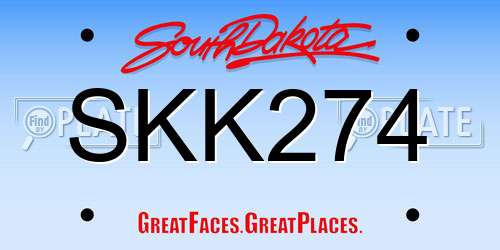 SKK274 South Dakota License Plate