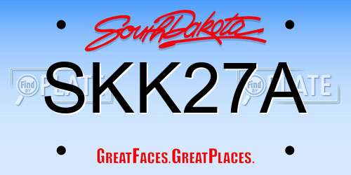 SKK27A South Dakota License Plate