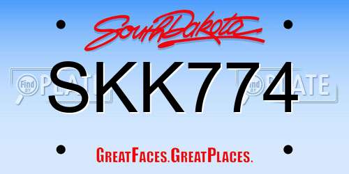 SKK774 South Dakota License Plate