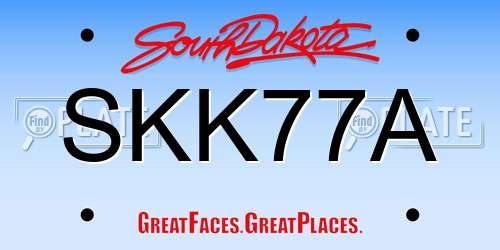 SKK77A South Dakota License Plate