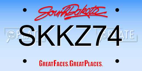 SKKZ74 South Dakota License Plate