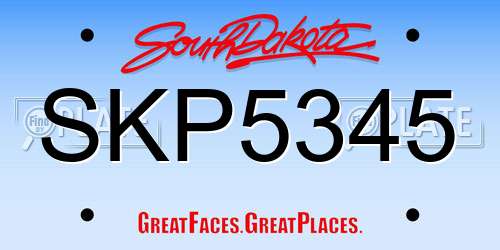 SKP5345 South Dakota License Plate