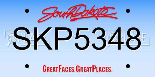 SKP5348 South Dakota License Plate