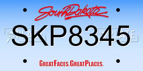SKP8345 South Dakota License Plate