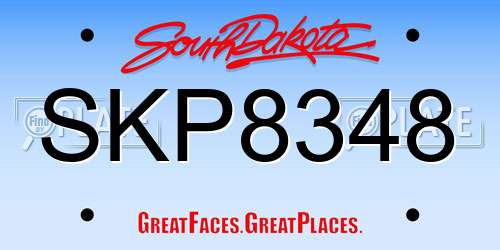 SKP8348 South Dakota License Plate