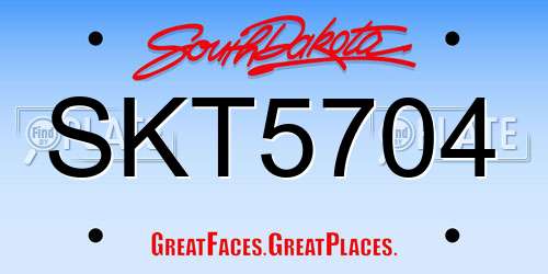 SKT5704 South Dakota License Plate