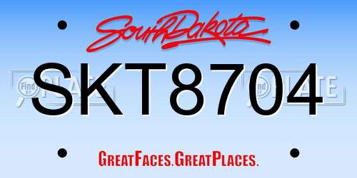 SKT8704 South Dakota License Plate