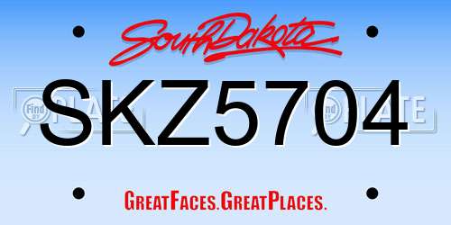 SKZ5704 South Dakota License Plate